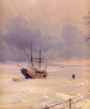  bosforo Obras - Bósforo congelado bajo la nieve 1874 Romántico ruso Ivan Aivazovsky